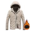 Rib Clothing Cotton-padded Jacket Men's Winter Solid Color Slim Detachable Hat High-end Plus Velvet Padded Jacket Men's