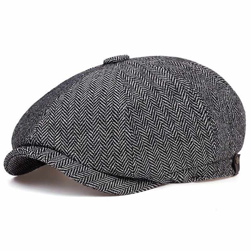 Boina masculina retrô casual com blocos de cores e cores sólidas para primavera e outono, versátil para homens