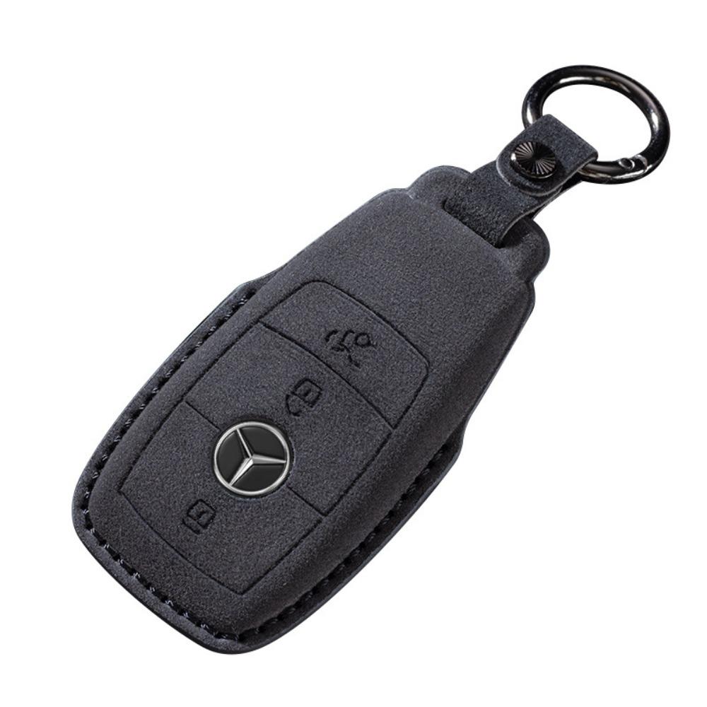 For Mercedes E300L Key Cover GLC260 Leather Case for Men E260L Car Accessories Suede Flip