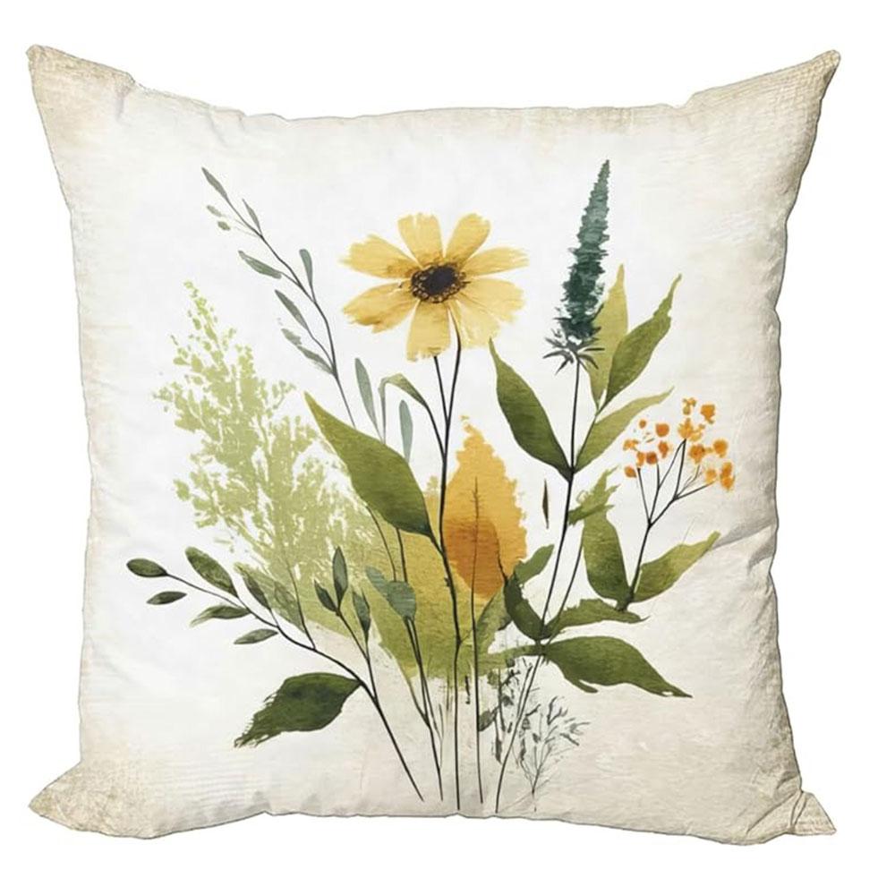 Aquarell Gänseblümchen Ländliche Kissenbezüge Schlafzimmer Wohnzimmer Sofa Heimdekor Polyester Kissenbezug mit Reißverschluss