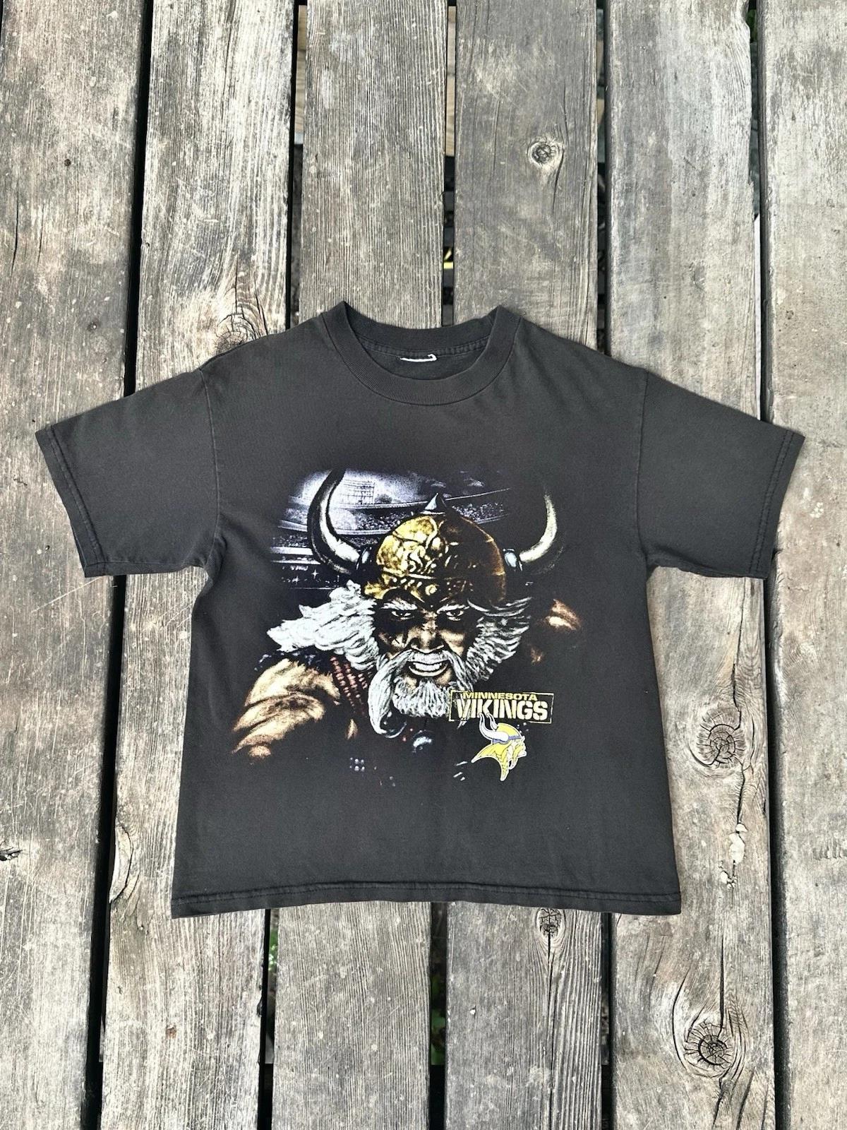 

Vintage Minnesota Vikings T Shirt Youth Large Kids 90’s Black S