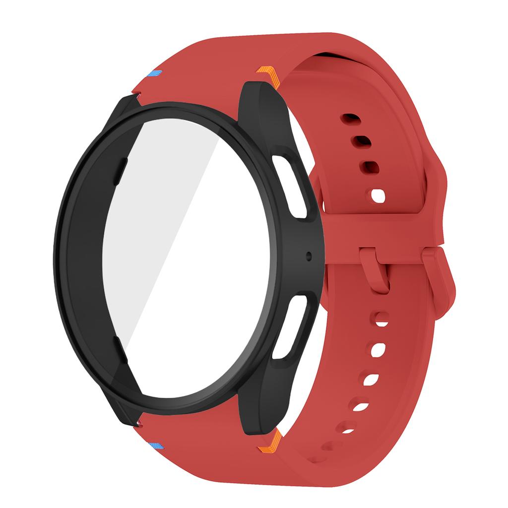 Silikonarmband für Samsung Watch 7 6 5 4 40mm 44mm 5Pro 45mm Armband Mit Hülle Displayschutz Bumper Abdeckung für Handgelenkschmuck