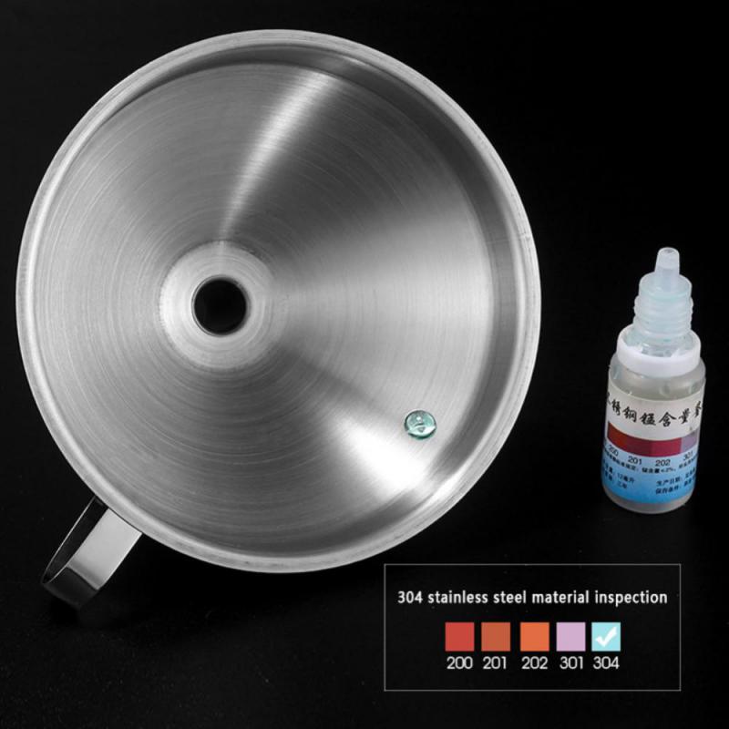 Stainless Steel Funnel Kitchen Oil Liquid Funnel Metal Funnel with Detachable Filter Wide Mouth Funnel for Canning Kitchen Tools