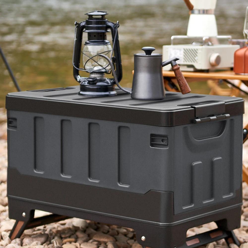 60L Kofferraum-Organizer mit großer Kapazität, zusammenklappbare Aufbewahrungsbox für Outdoor-Camping-Lebensmittel, wasserdicht, Reiseausrüstung, Verstau- und Aufräumwerkzeug