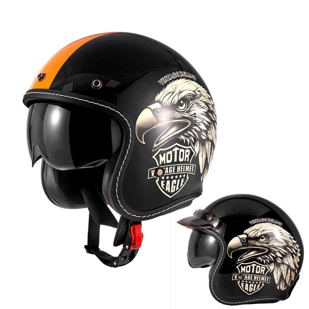 Retro Eagle Head Three-Quarter Motorcycle Helmet