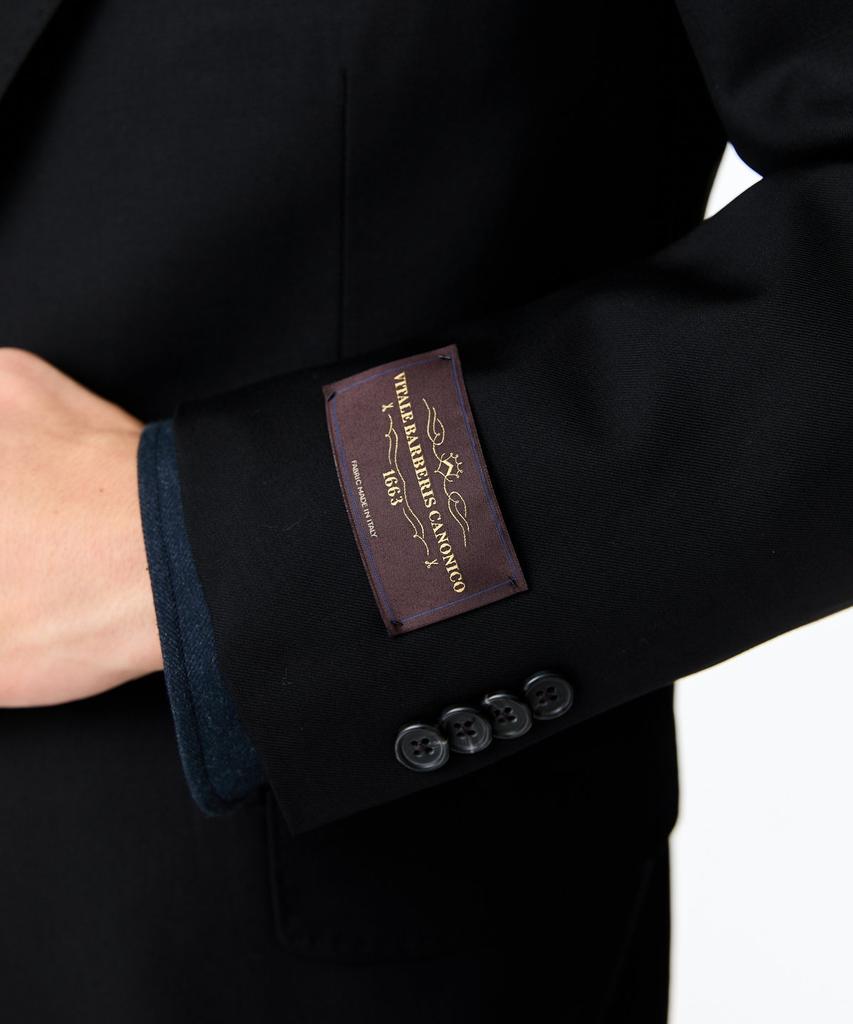 Man On The Boon Notched Lapel Basic Suit Jacket_Black 4714351007