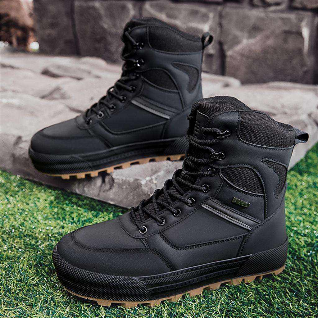 TUINANLE Zapatos de Hombre para Exterior Botas de Senderismo Otoño Caña Alta Resistentes al Desgaste Antideslizantes Senderismo Fuera de Carretera Zapatos Deportivos