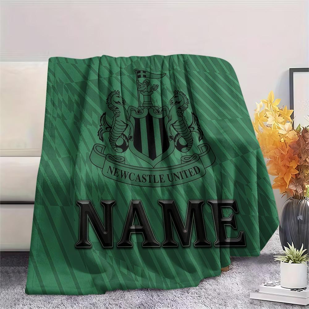 Custom Name Newcastle United Flannel Blanket, High Quality Comfortable for All Seasons, Home Decor, Warmth and Comfort