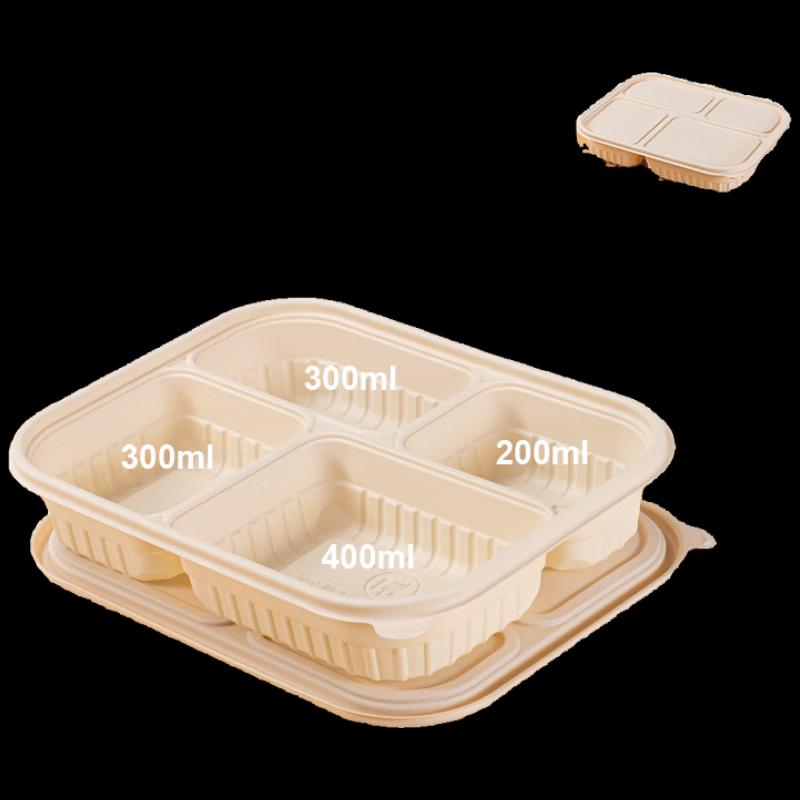 Biodegradable 3-Compartment Square Meal Prep Container