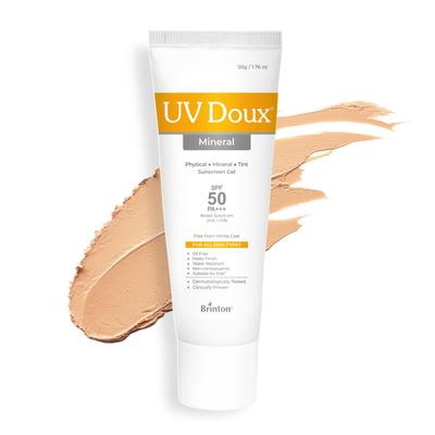 UV Doux Tinted Mineral Sunscreen SPF 50 PA+++ | 100% Mineral Broad Spectrum | Zinc & Iron Oxide | No White Cast | India’s No.1 Dermatologist Reco