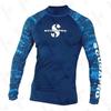 Mens UV Protection Long Sleeve Rash Guard Surfing Diving Swimming Beach Outdoor Water Sports