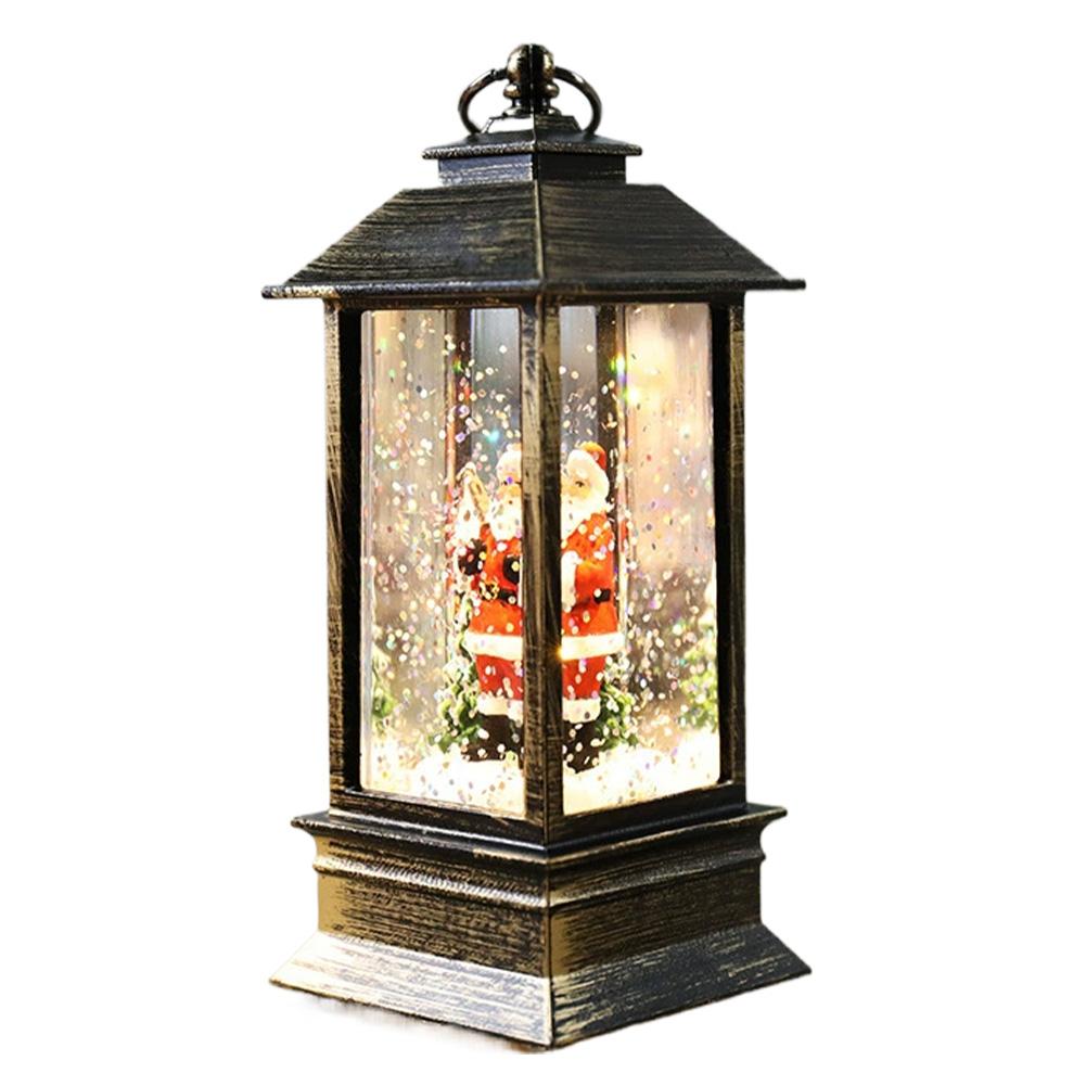 Retro Quadratische Lampe Weihnachtsmann Nachtlicht Weihnachten LED Windlichter Weihnachtsbaumschmuck Weihnachten Heimdekoration Geschenk