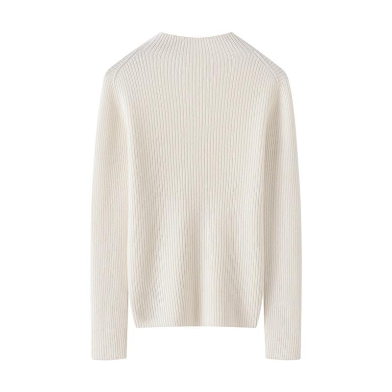 Women's Pure Cashmere Half-High Neck Sweater for Autumn/Winter