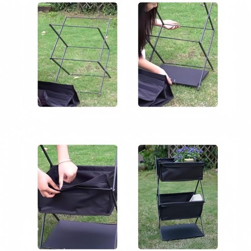 Camping 3level Folding Storage Rack Portable Picnic Grill Lightweight And Durable Large Capacity Storage Rack For Home Finishing