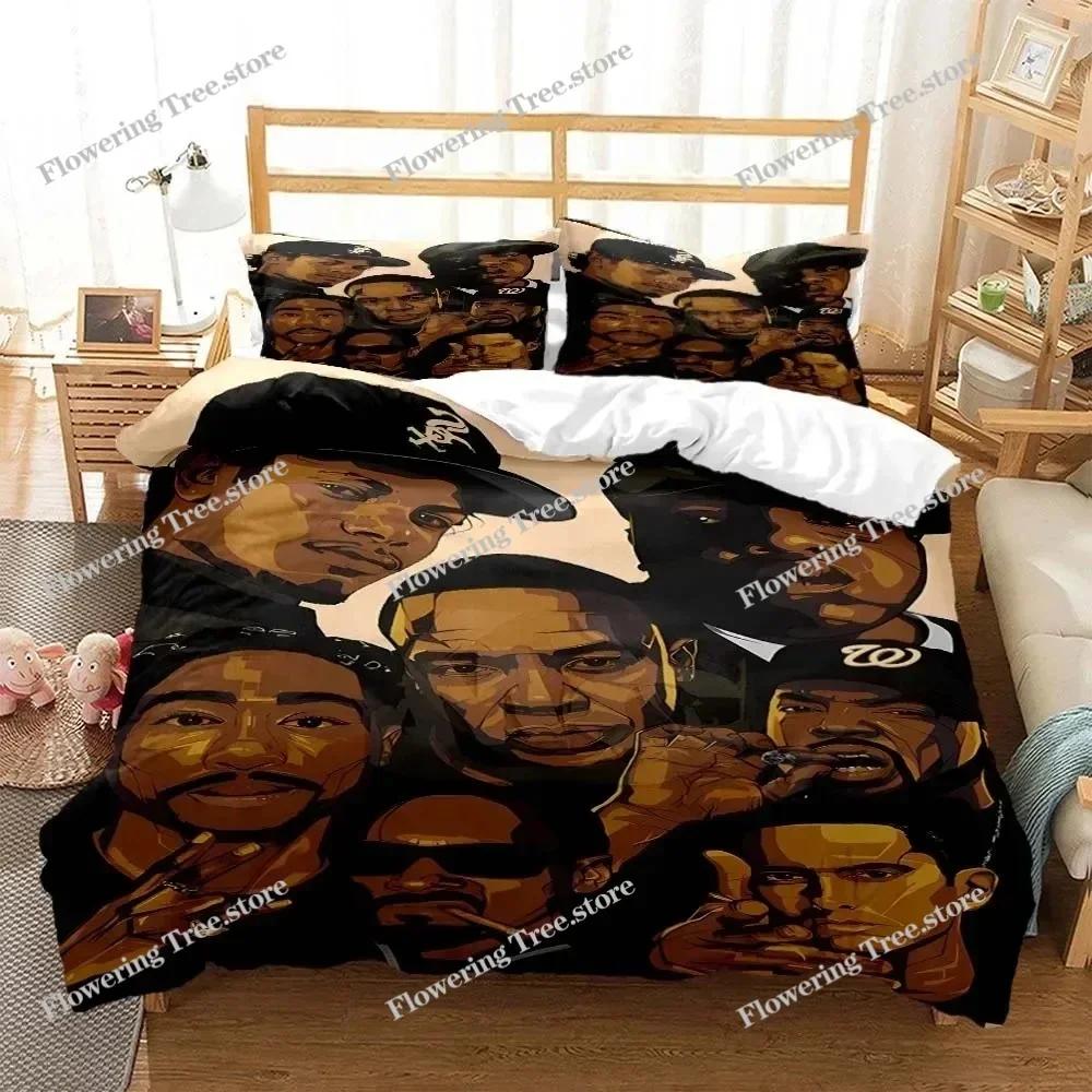 Hip Hop Rapper Printed Quilt Cover Pillow Cover Bedding Set Luxury Queen Bedding Set Personal Style