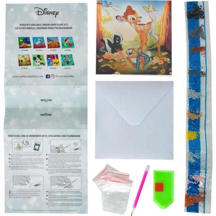 Carte Crystal Art à diamanter - Bambi - 18 x 18 cm - Jaune - Adulte - Mixte