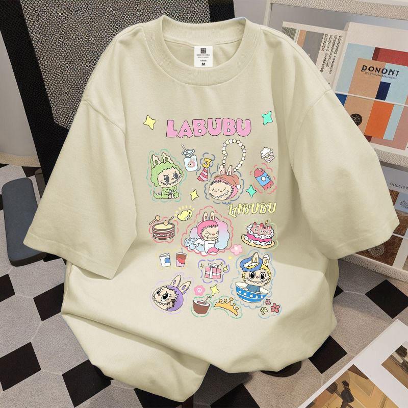 

LABUBU summer loose unisex blouse short-sleeved T-shirt fashionable and trendy 5XL