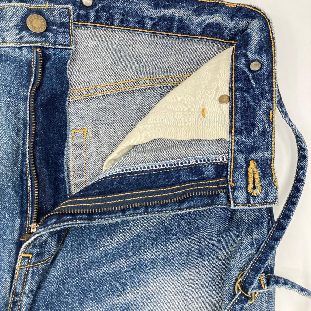 Whim Gazette WGZ1002302A0006 Indigo Suspender Denim Pants Bottoms F IndigoUsed