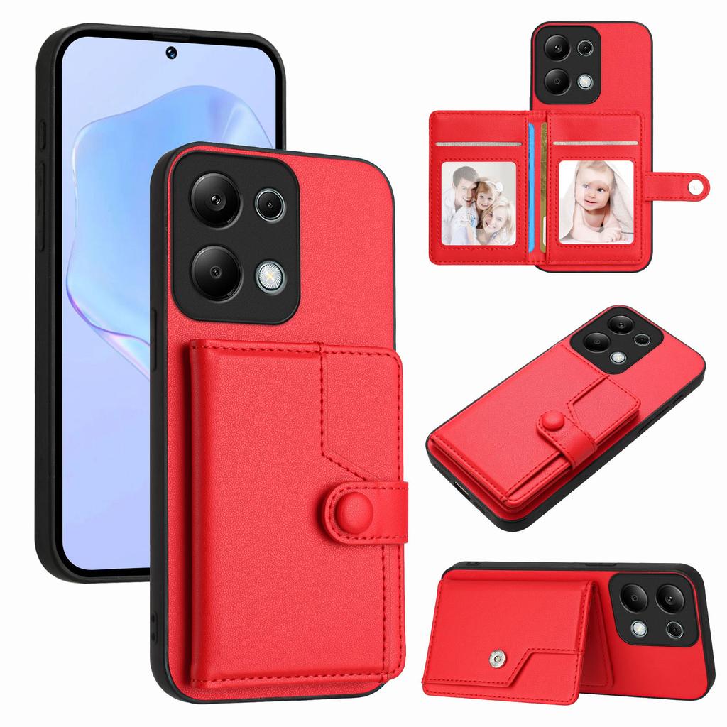 For Xiaomi Redmi Note 13 Pro 4G Case RFID Blocking Card Holder Kickstand TPU + PU Leather Phone Back Cover