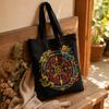 Iconic Classic Tote Bag - Compass of Life - Black 6oz