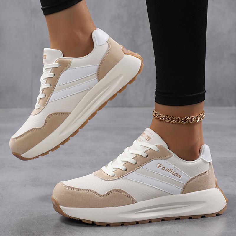 Spring Thick Bottom Women's Shoes Summer Casual Patchwork Leather Sneakers Casual Vulcanised Shoes Ladies Running Shoes