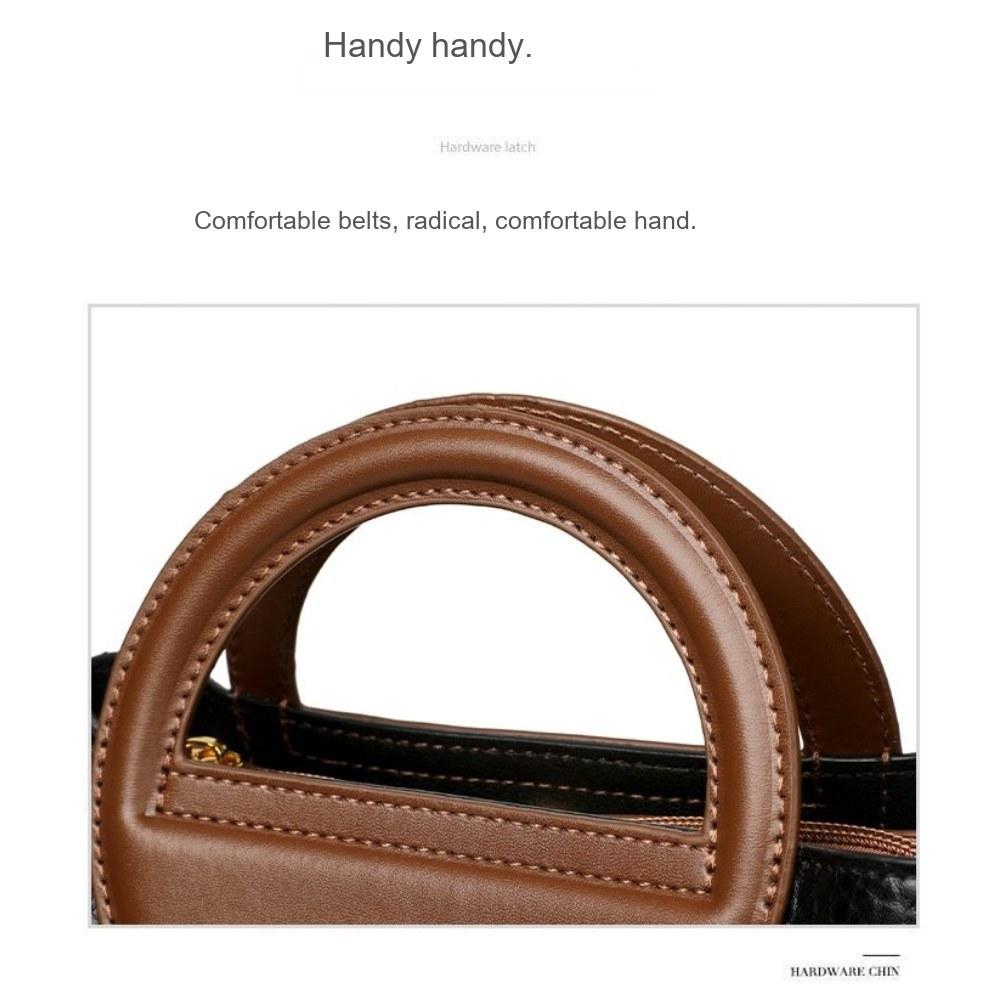 Women Textured Faux Leather Handbag with Detachable Crossbody Strap for Daily Commute