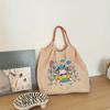 1pc Ball&Chain Astronaut Environmental Bag Kawaii Nylon Canvas Embroidery Large Capacity Shoulder Bag Shopping Bag Girls Gifts