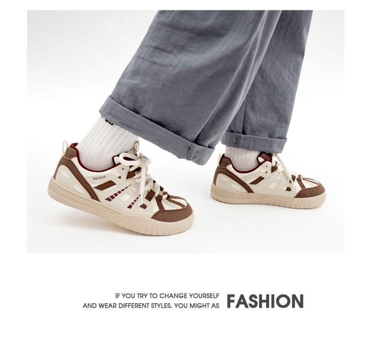 Women's Pink Retro Canvas Training Shoes - Spring/Autumn Trendy Style with Thick Sole and Comfortable Design, 2025 Collection