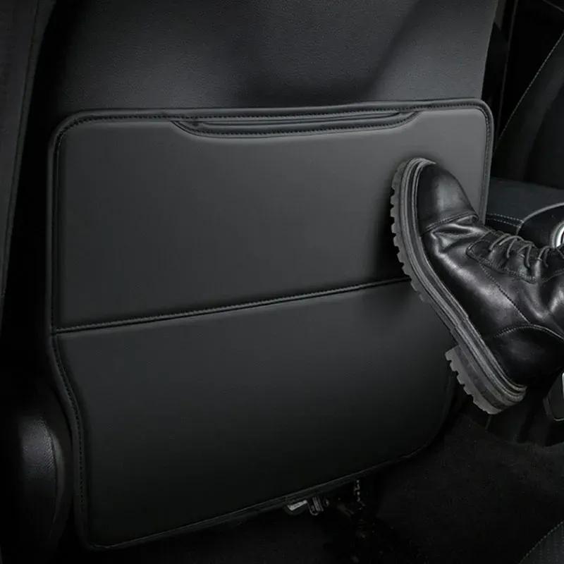 Car Seat Back Anti Kick Cover Pad Leather Protector Mat For Skoda Octavia Superb Rapid Kodiaq Karoq Fabia Yeti Scala Kamiq Enyaq