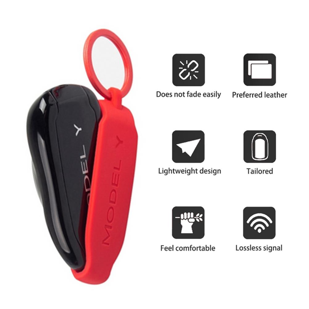 Schlüsselanhänger-Halterung aus Silikonband, kratzfeste Silikonbandhülle, Schutzhülle, weiche Schutzhülle für Autoschlüssel, passend für Tesla Model 3 und Model Y