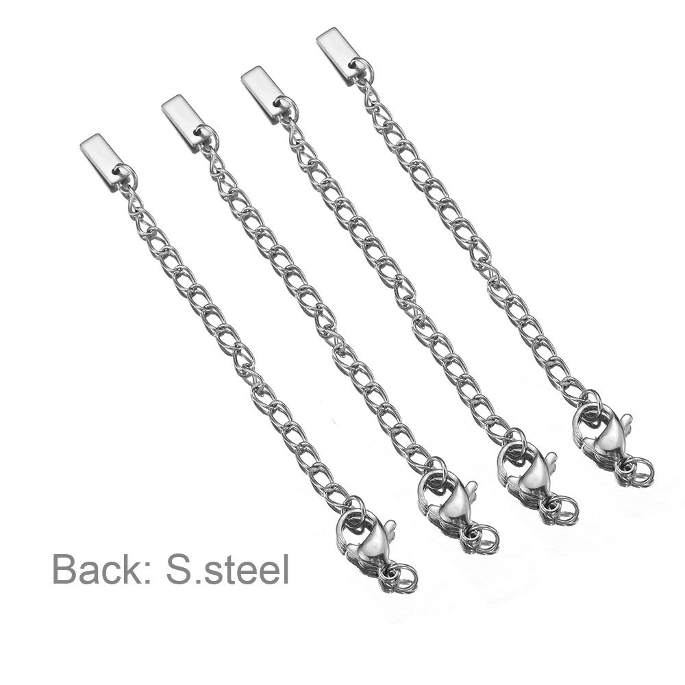 5pcs Stainless Steel Extension Tail Chain Lobster Clasps Connector Extended Chain Bracelet Necklace Jewelry Making DIY Component