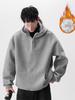 Unisex Heavyweight Half-Zip Hoodie - Trendy High Street Loose Fit for Autumn/Winter