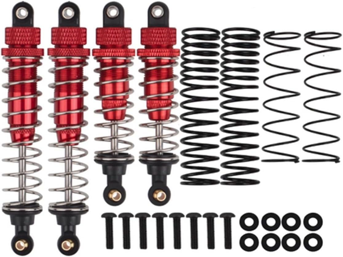 

JOYSOG RC Shock Absorber Set for Tamiya DT-02, DF-02, DT-03, TT-02B 1/10 RC Crawler Cars, Front and Rear Shock Absorbers, Damper Upgrade Parts (Red)