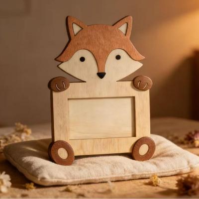3D Animal Photo Frame Set: Fox, Lion, and Bear Decorative Layered Frames