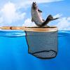 Wooden Handle Fly Fishing Landing Net Soft Rubber Mesh Catch and Release Net Floating Fishing Net Outdoor Fishing Accessories