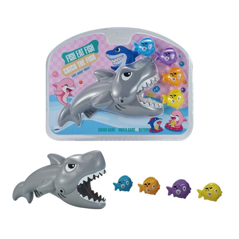 5Pcs Big Shark Eats Small Fish Water Play Toy Interactive Bath Fun Feeding Toys Bath Water Play Set Ideal Gift For Children