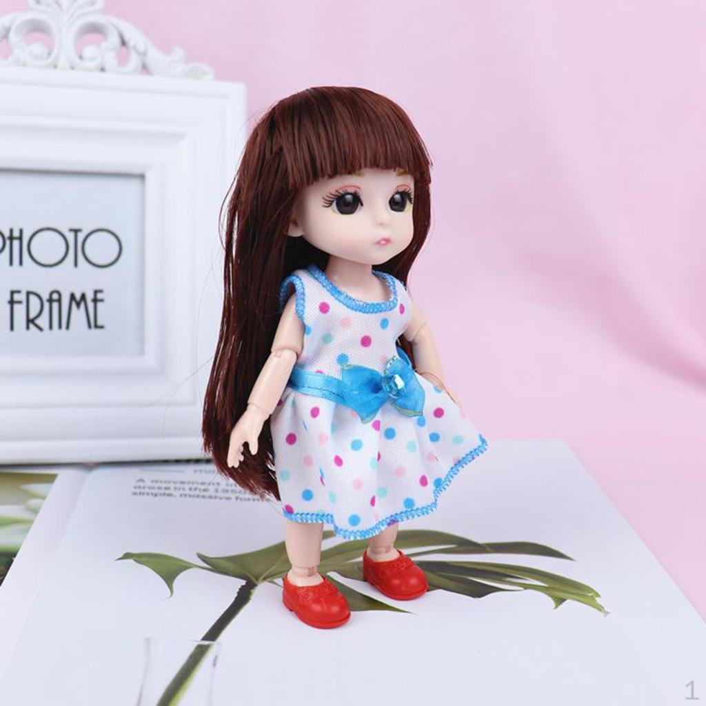 

Кукла-девочка 16 см, тело с 3D глазами /6 кукол F