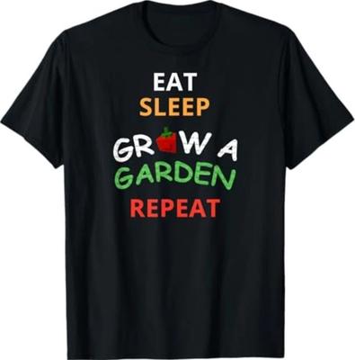 Grappig Spel Eten Slapen Groeien Een Tuin Herhalen Gamer Ontwerp T-shirt