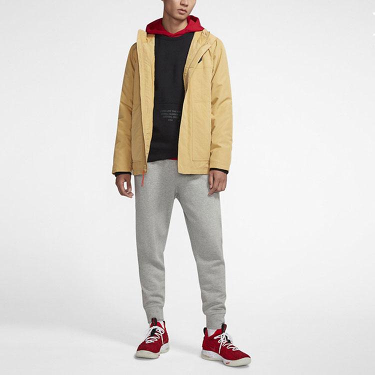 Nike LeBron James Basketball Sports Fleece Hooded Zip Jacket Men Outerwear Gold AT3903-723