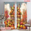 2pcs,2D Plane Printing Curtain Popular Autumn Fruit House Versatile Durable Polyester (without Rod) Room Decor Use for Bedroom