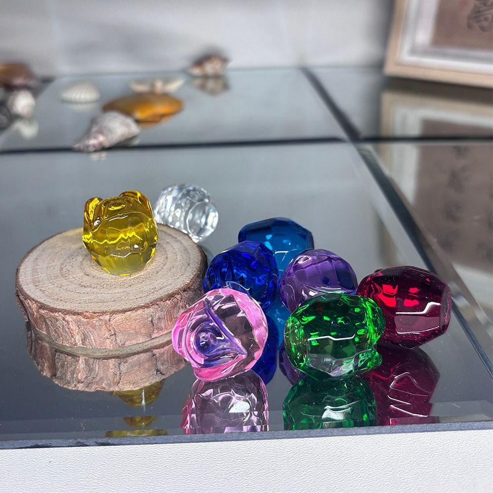 Creative Crystal Rose Sculpture Colorful Reflect Crystal Rose Bundle Handmade Small Desktop Floral Decorations Mother's Day