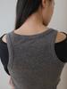 UNNOUT Wide Neck Sheer T-Shirt Black