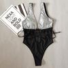 Women's One-Piece Snake Print Hot Stitching Sexy Straps With Chest Pads Without Steel Bbra Swimsuit