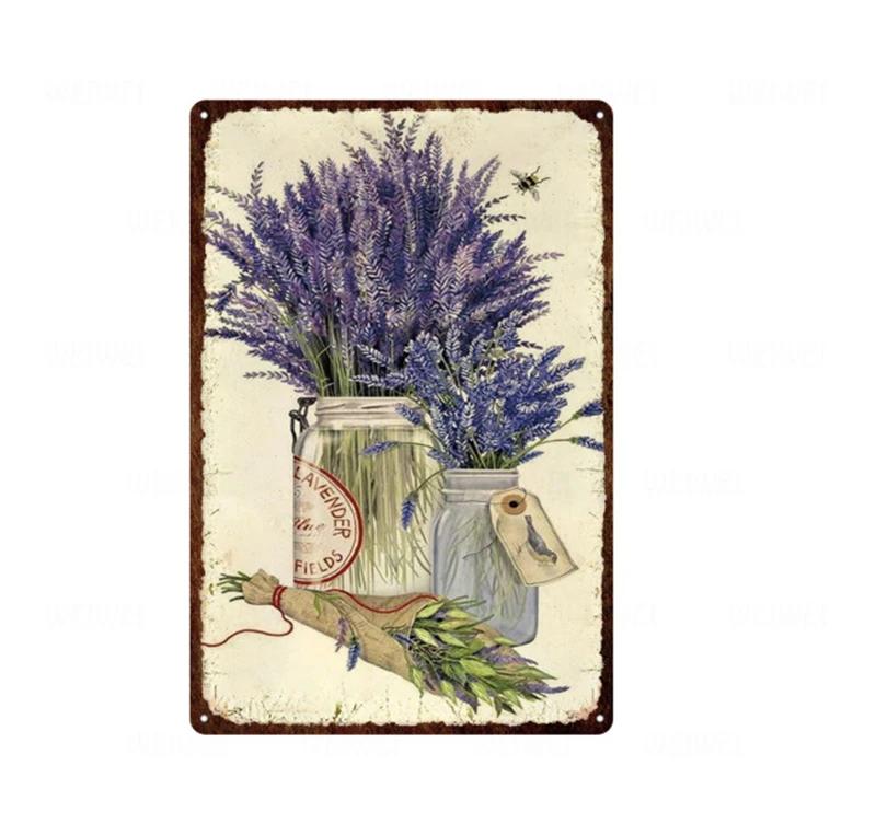 Flower Vintage Shabby Metal Tin Sign Artistic Tin Painting Indoor Home Living Room Decor Pin Up Man Cave Wall Sticker Tin Pla