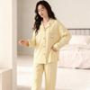 Simple casual pajamas women's autumn and winter new long-sleeved trousers women's comfortable and skin-friendly loungewear suit can be worn outside