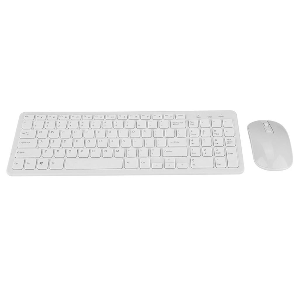 108 Keys MultiFunctional 2.4G Wireless Keyboard Mouse Combo High Sensitivity No delay(White)