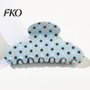 High Elastic Hair Claw Back Head Claw, Strong Bite Force Clip, Dot Print Grip Clip Large Anti-Slip Teeth Accessory for Daily