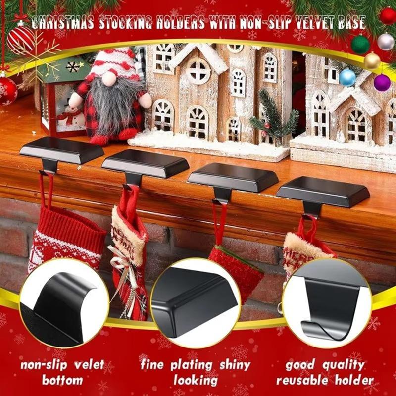 

Многоцелевые крючки Каминные подарки Подвески для чулок Металлические настольные органайзеры Зажимы для гирлянды на каминную полку Для дома чёрный