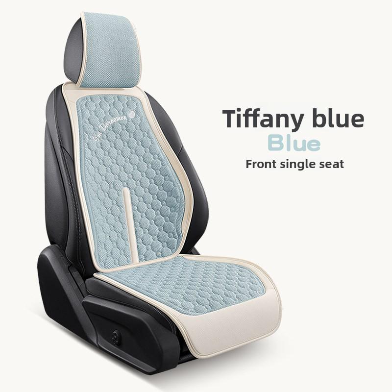 Universal Linen Car Seat Cover Four Season Auto Flax Comfortable Breathable Anti-Slip Covers Cushion SUV Car Seat Protection 1pc blue seat