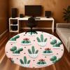 1pc Cactus Pattern Round Chair mat office Area Rug - Non-Slip, Floor Mat for Office, Bedroom, Ideal home decor gift p0105065
